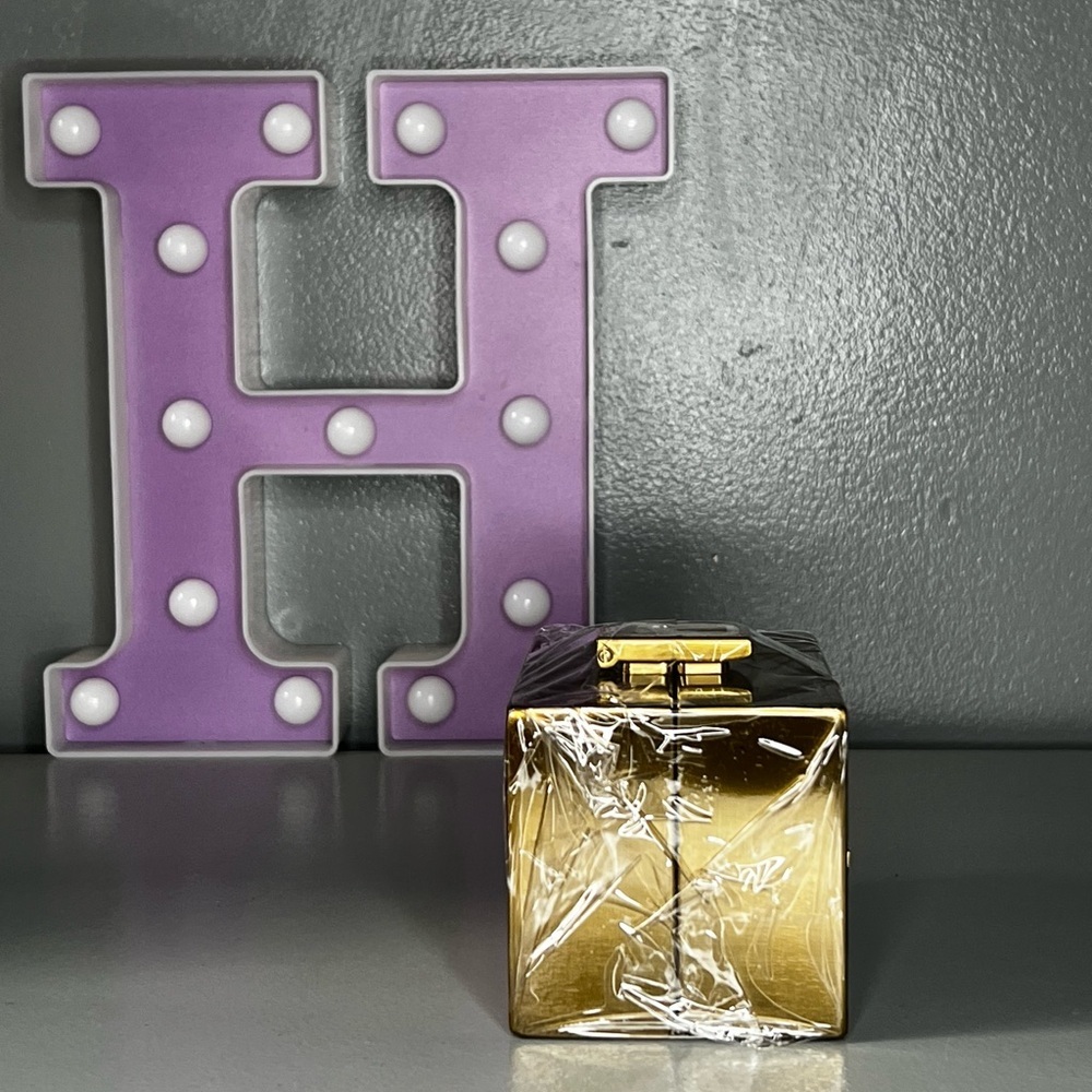 Brandon Blackwood Mini Metal Minaudière Evening Bag in Gold with Chain - Picture 7 of 12